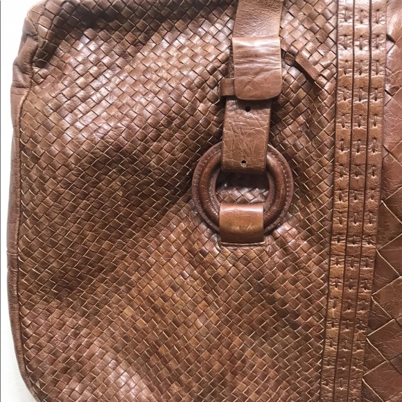 VTG Rabeanco Women’s Large Tan Leather Satchel Shoulder bag Italy - Picture 7 of 13